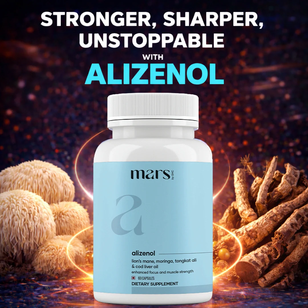 Mars Alizenol Capsules with Lion’s Mane, Tongkat Ali & Cod Liver Oil – Drive, Stamina & Performance Confidence Support (60N) - Image 2