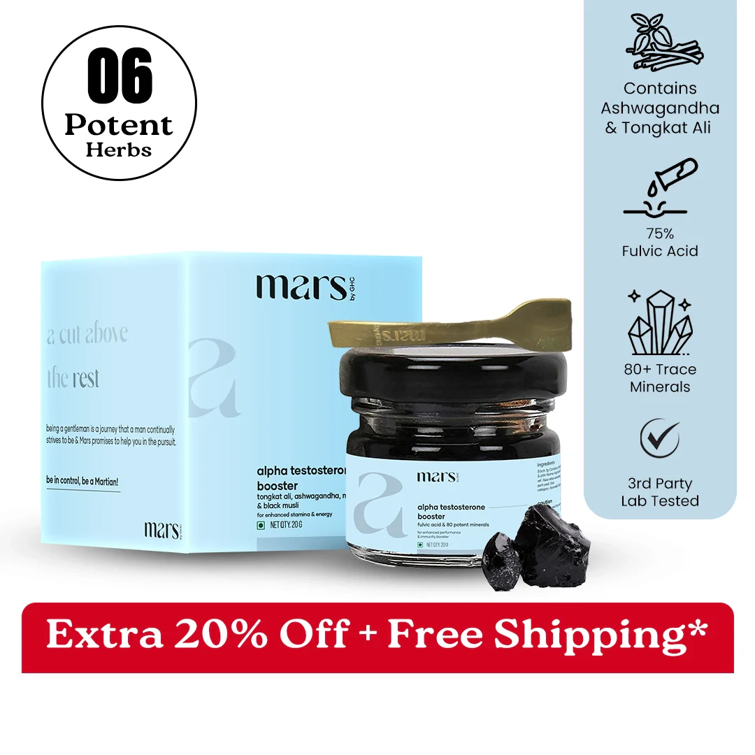 Mars Alpha Testosterone Booster - A New Age Solution for Stamina With Maca Root, Tongkat Ali, Shilajit Gold