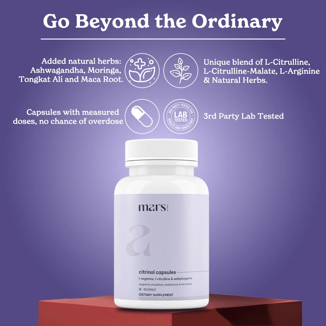 Mars Citrinol with L-Arginine, L-Citrulline & Adaptogens – Circulation, Endurance & Recovery Support (60N) - Image 2