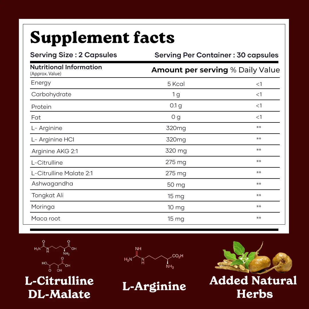 Mars Citrinol with L-Arginine, L-Citrulline & Adaptogens – Circulation, Endurance & Recovery Support (60N) - Image 5