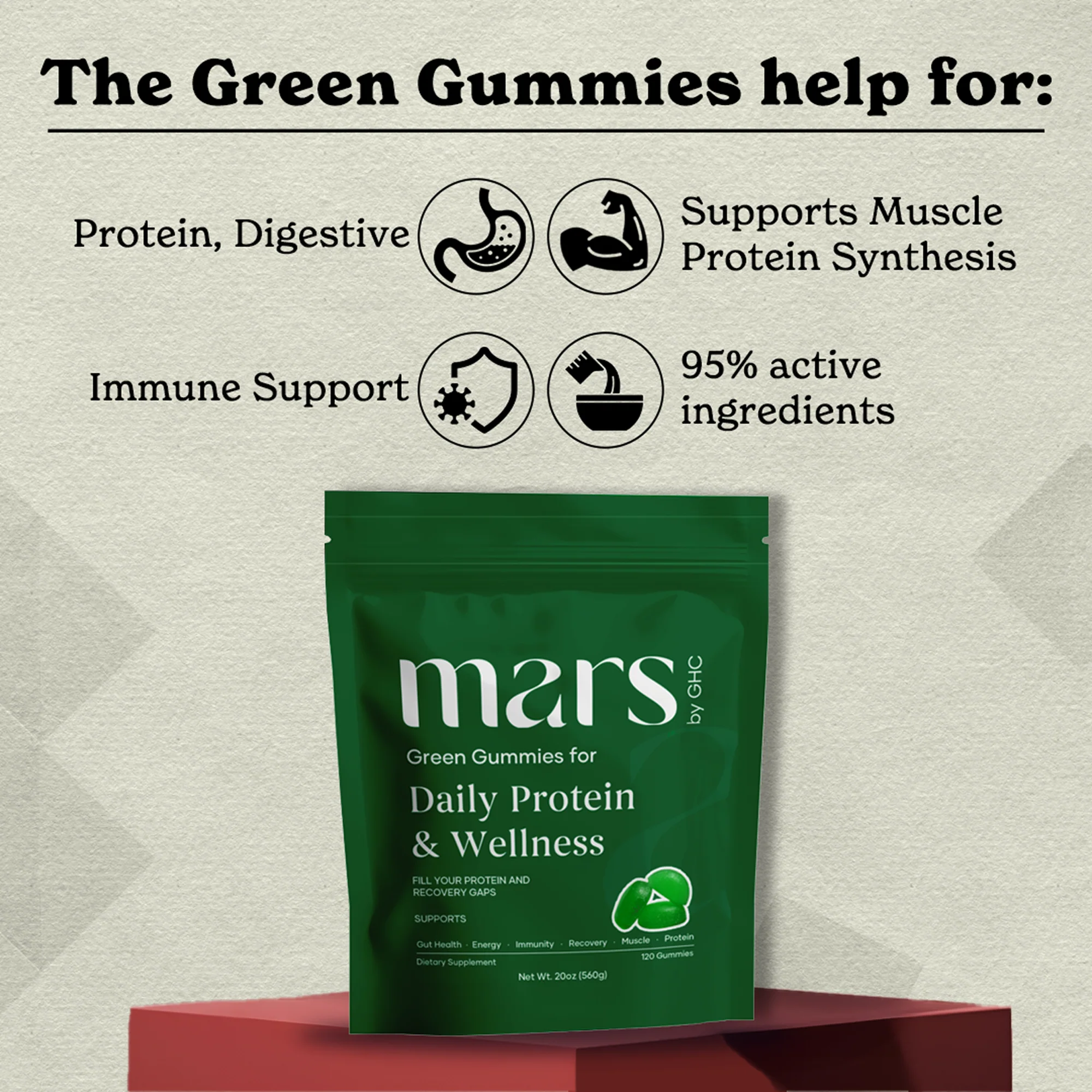 Mars Daily Pro Green Gummies - Low Sugar - Image 2