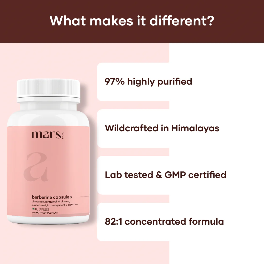 Mars FatBurn Berberine Formula Caps: Powered with Himalayan Berberine, Ceylon Cinnamon & Ginseng - Image 4
