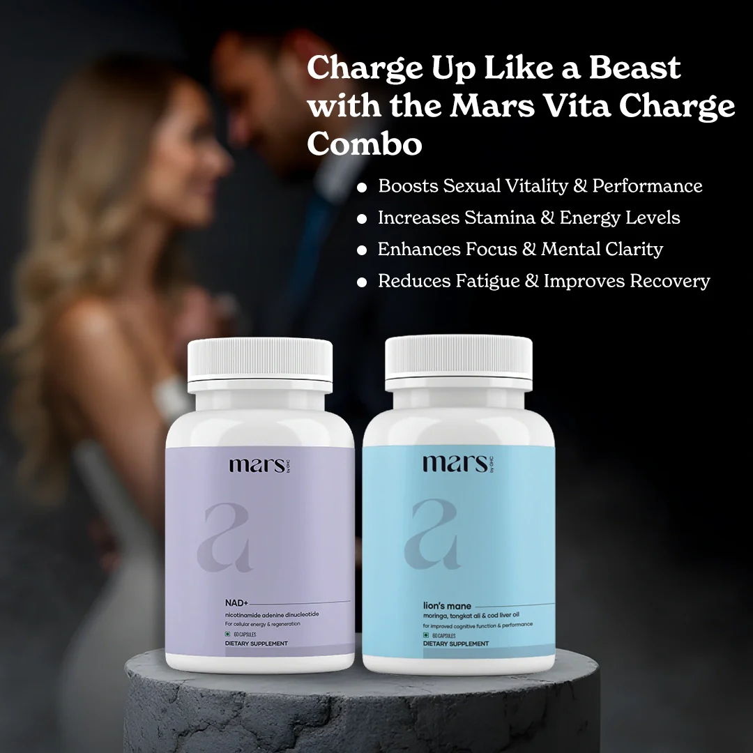 Mars Limitless Drive Combo: A NAD & Lions Mane Combo For Better Drive, Peak Performance & Bedroom Game - Image 2