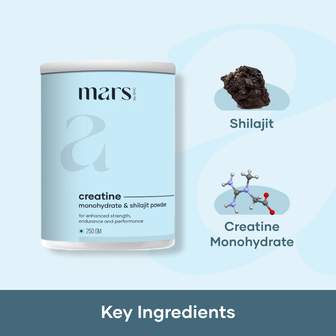 Mars Micronized Creatine Monohydrate Powder: Powered with Shilajit (250 gm) - Image 2