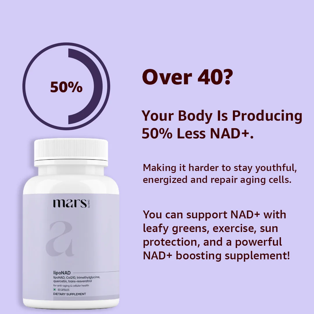 Mars lipoNAD+ Capsules with Trans-Resveratrol & Trimethylglycine – Anti-Ageing, Skin Health & Cellular Longevity Support - Image 5
