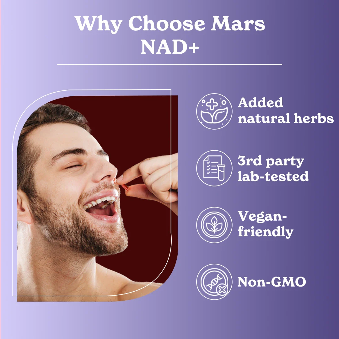 Mars NAD+ Anti-Aging Max – Energy, Brain Health & Longevity (60N) - Image 3