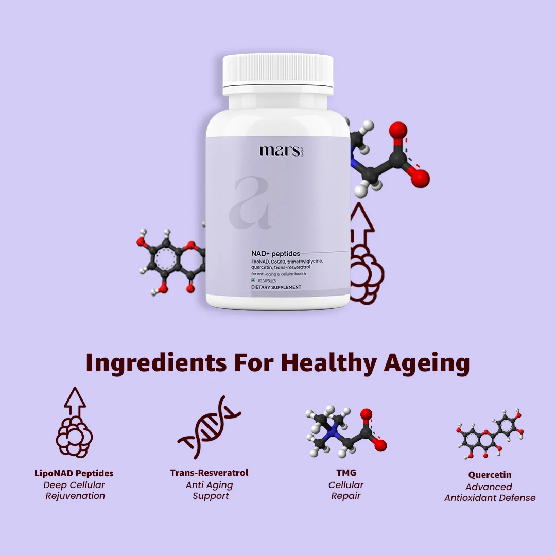 Mars NAD+ Peptides with LipoNAD & Trans-Resveratrol – Anti-Ageing, Brain Health & Longevity Support (60 Capsules) - Image 10