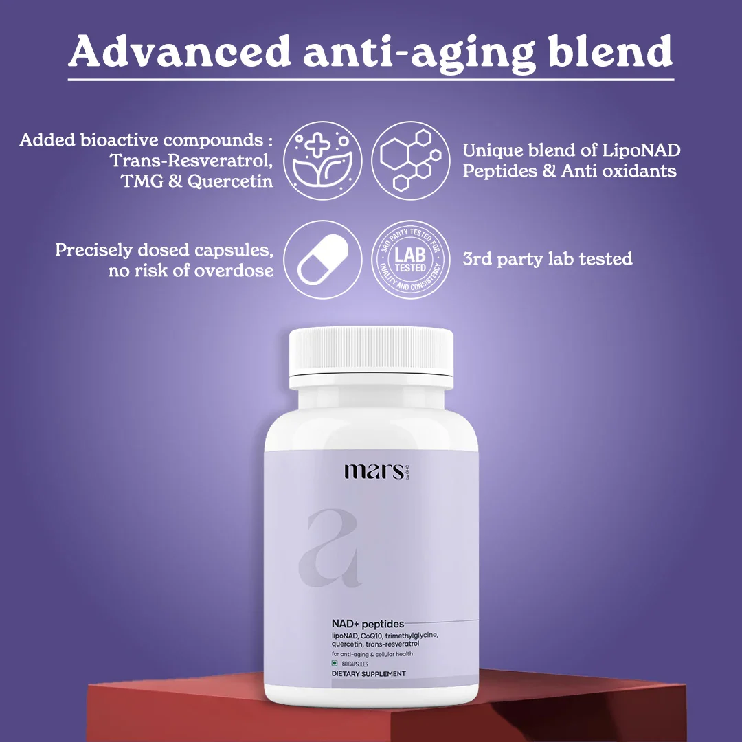 Mars NAD+ Peptides with LipoNAD & Trans-Resveratrol – Anti-Ageing, Brain Health & Longevity Support (60 Capsules) - Image 4