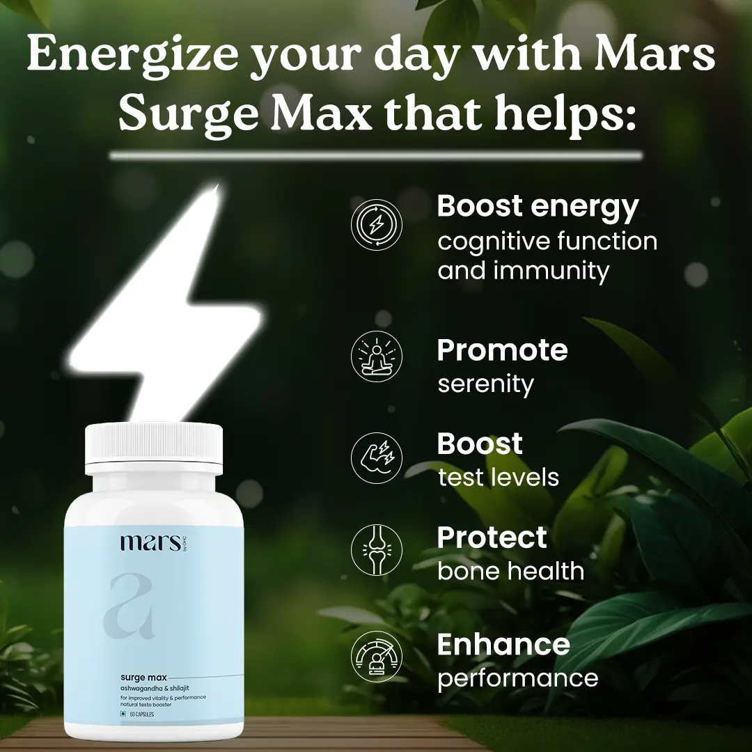 Mars Natural Ashwagandha Caps: Powered with Shilajit & Safed Musli - Image 3