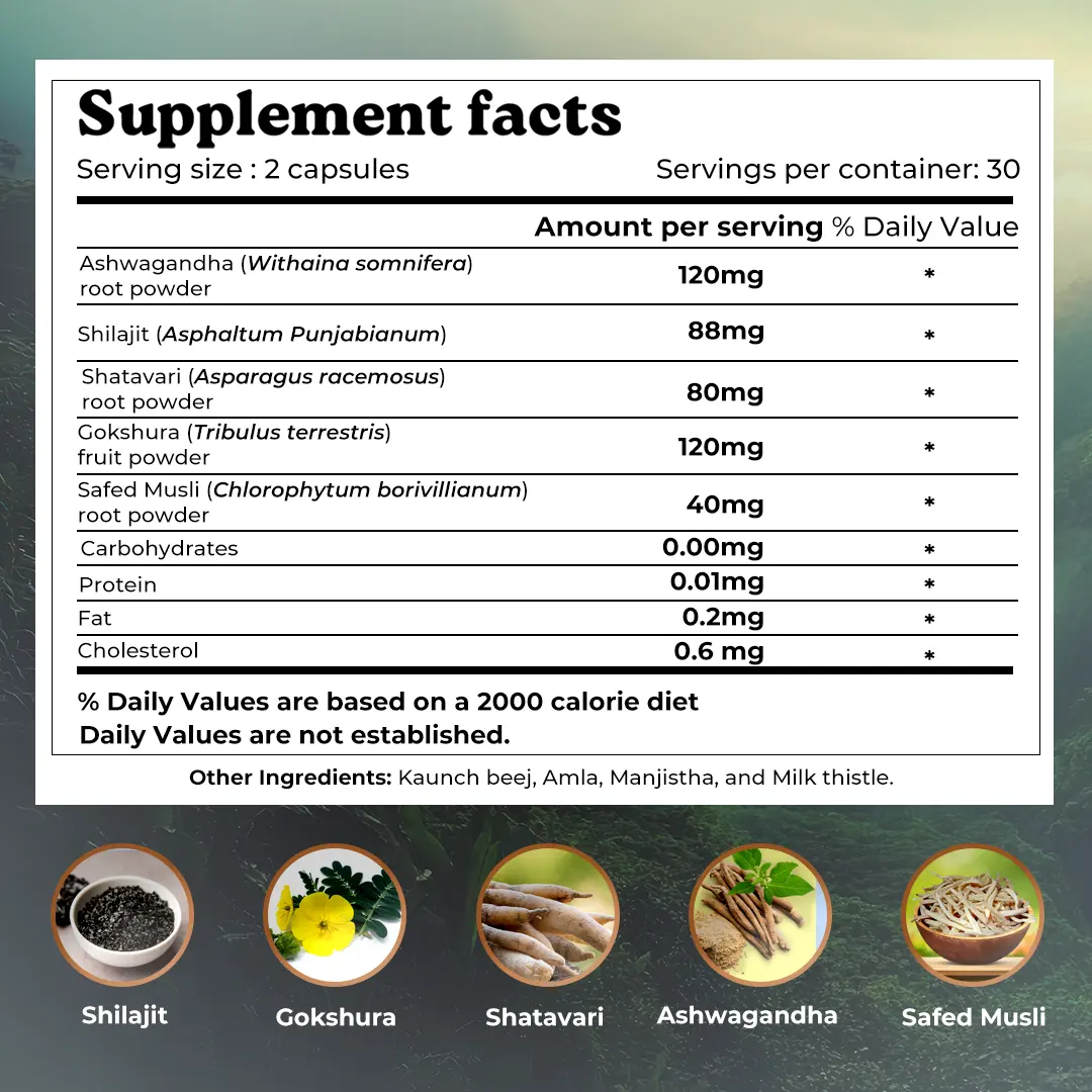 Mars Natural Ashwagandha Caps: Powered with Shilajit & Safed Musli - Image 5