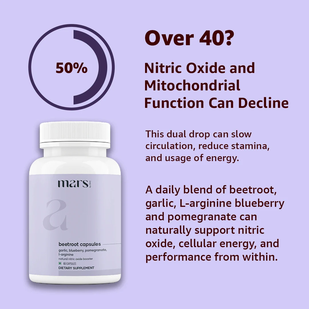 Mars Natural Nitric Oxide Booster: Powered by Beetroot, Garlic, Blueberry, Pomegranate, L-Arginine - Image 3