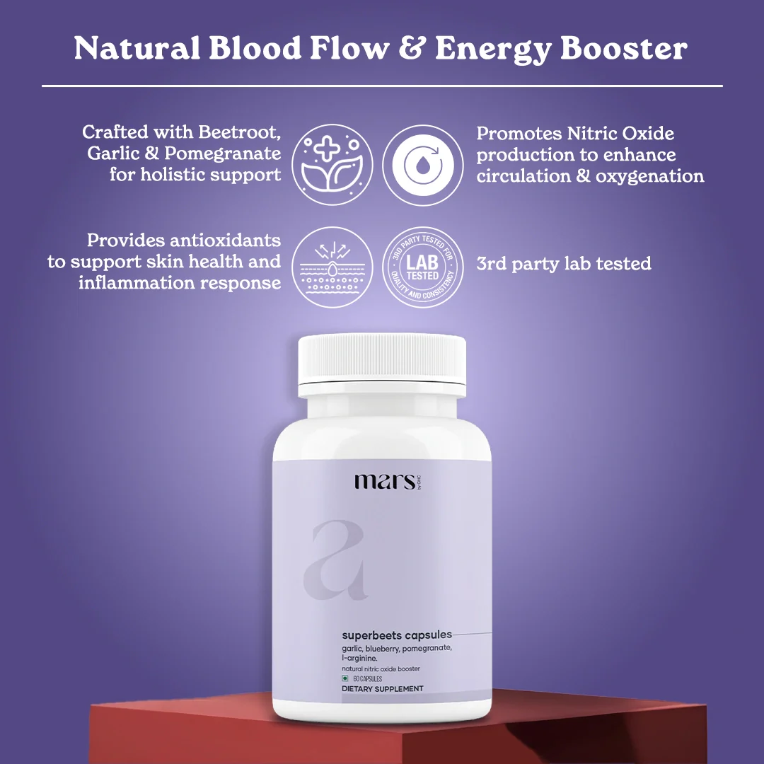 Mars SuperBeets Blood Flow Caps With BeetRoot & L-Arginine - Image 4