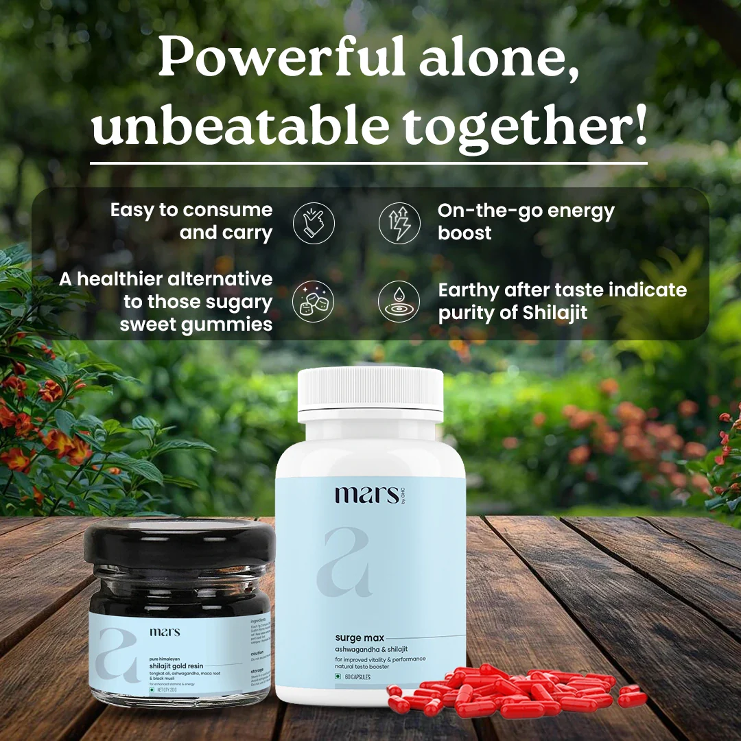 Mars Power Pack: Pure Himalayan Shilajit Gold Resin & Natural Ashwagandha Caps - Image 4