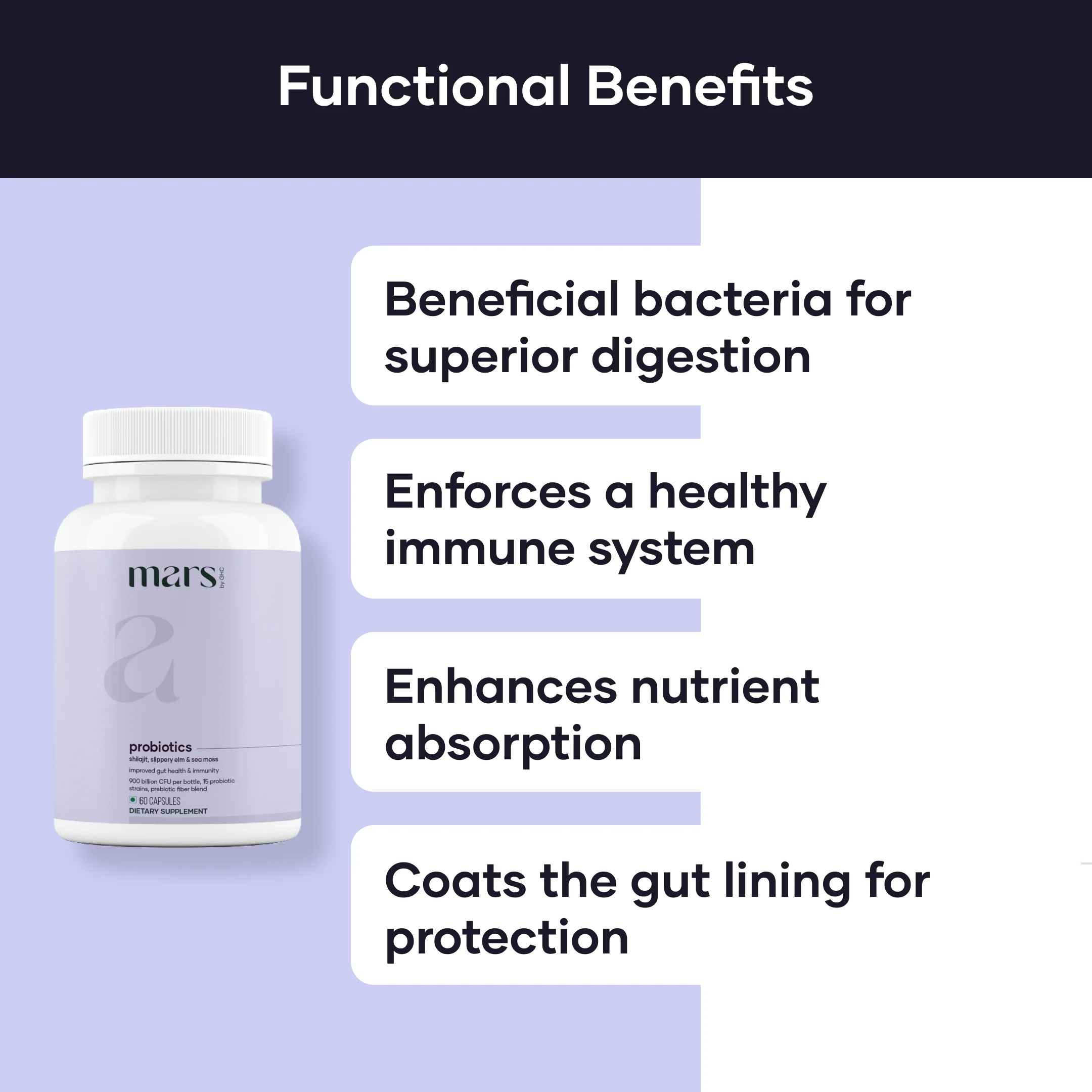 Mars Probiotics for Men: Powered with Shilajit, Sea Moss & Slippery Elm - Image 3