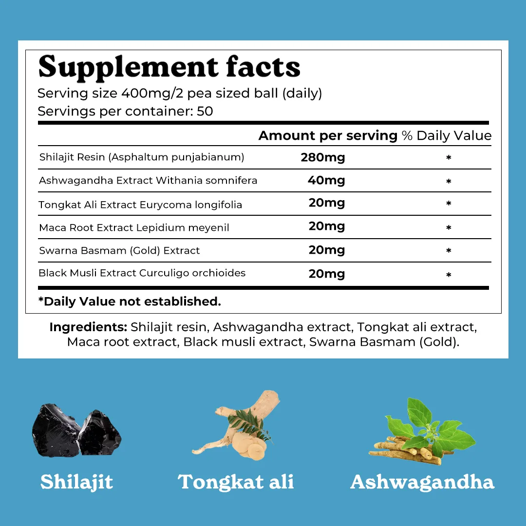 Mars Pure Himalayan Shilajit Gold Resin: A Testosterone Support Supplement with Tongkat Ali, Maca Root and Ashwagandha - Image 8