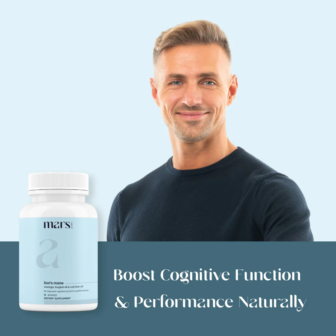 Mars Pure Lion's Mane Caps: Powered with Moringa, Tongkat Ali & Cod Liver Oil (60 N) - Image 7