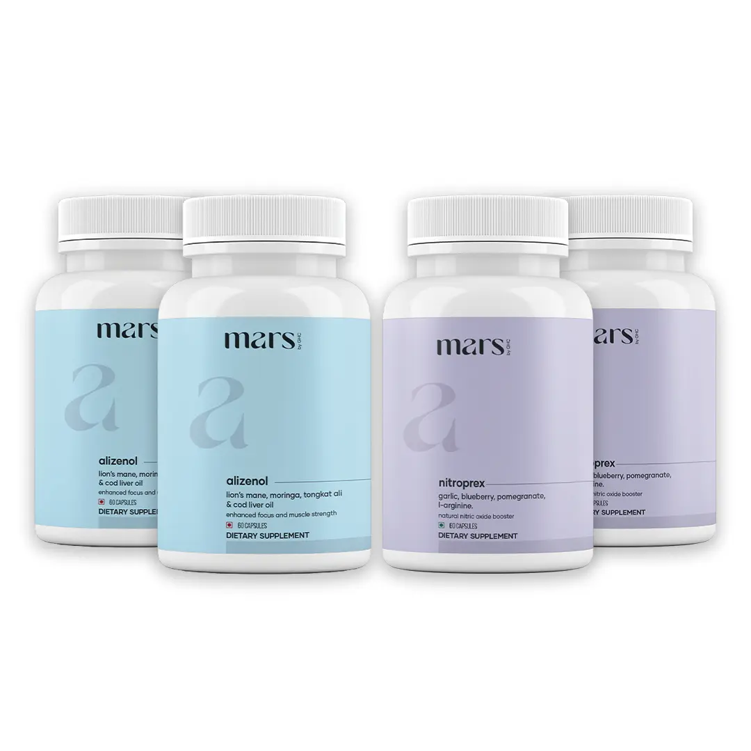 Mars SizeOMax Combo: Dual Action NitroPrex & Alizenol Stack for Blood Flow, Size & Performance - Image 7