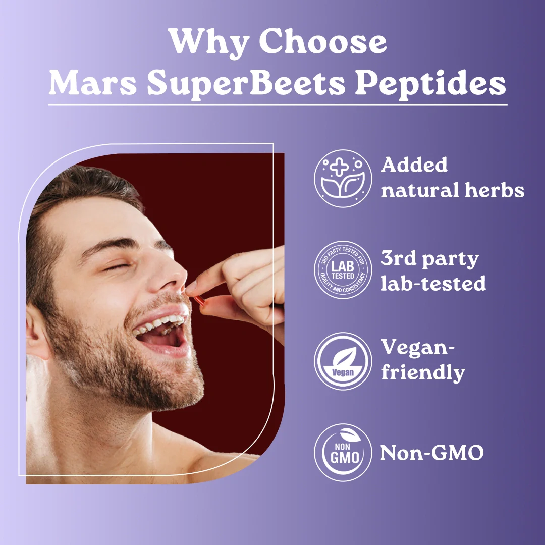Mars SuperBeets Performance Peptides with L-Arginine, Beetroot & Antioxidants – Blood Flow, Performance & Recovery Support - Image 6
