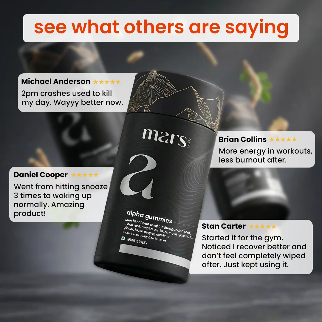 Mars Alpha Gummies - Advanced 10-in-1 Formula for Power, Drive & Vitality with High-Potency Shilajit & Ashwagandha - Image 8