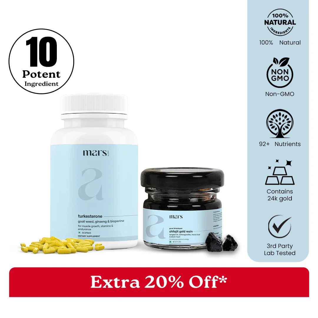 Mars Ultimate T-Levels Boost Combo - Powered by Shilajit Gold Resin & Turkesterone