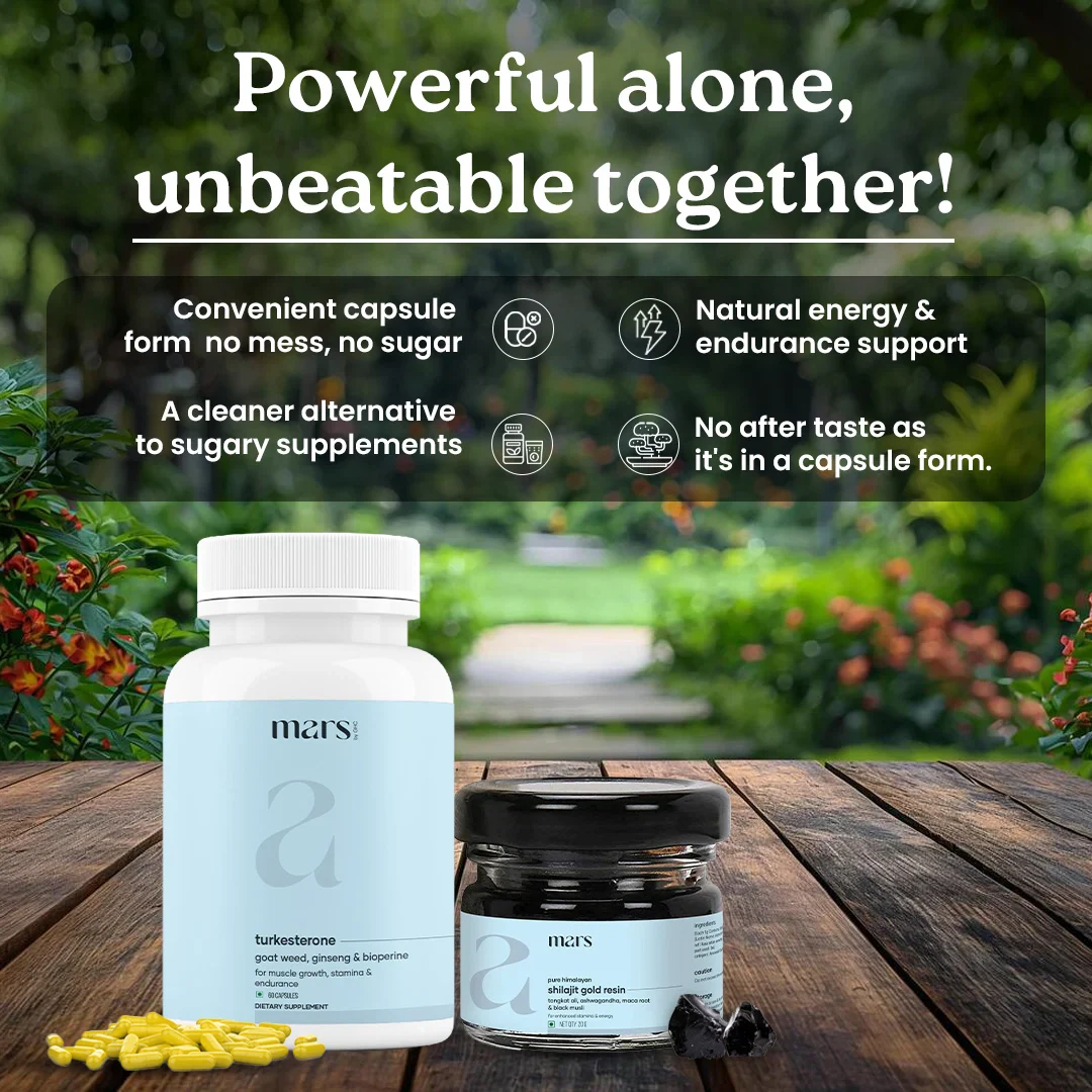 Mars Ultimate T-Levels Boost Combo - Powered by Shilajit Gold Resin & Turkesterone - Image 2