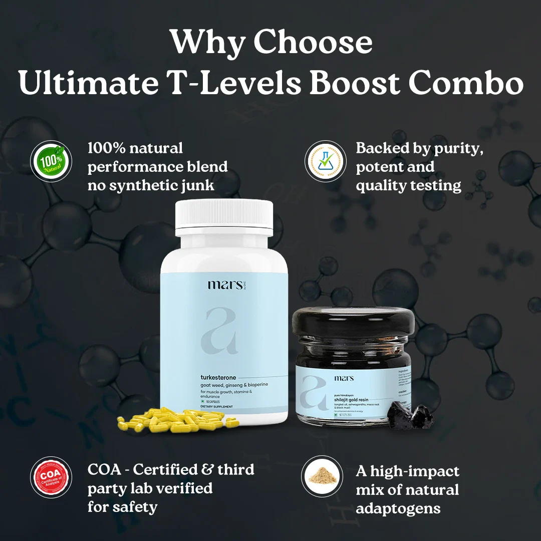 Mars Ultimate T-Levels Boost Combo - Powered by Shilajit Gold Resin & Turkesterone - Image 3