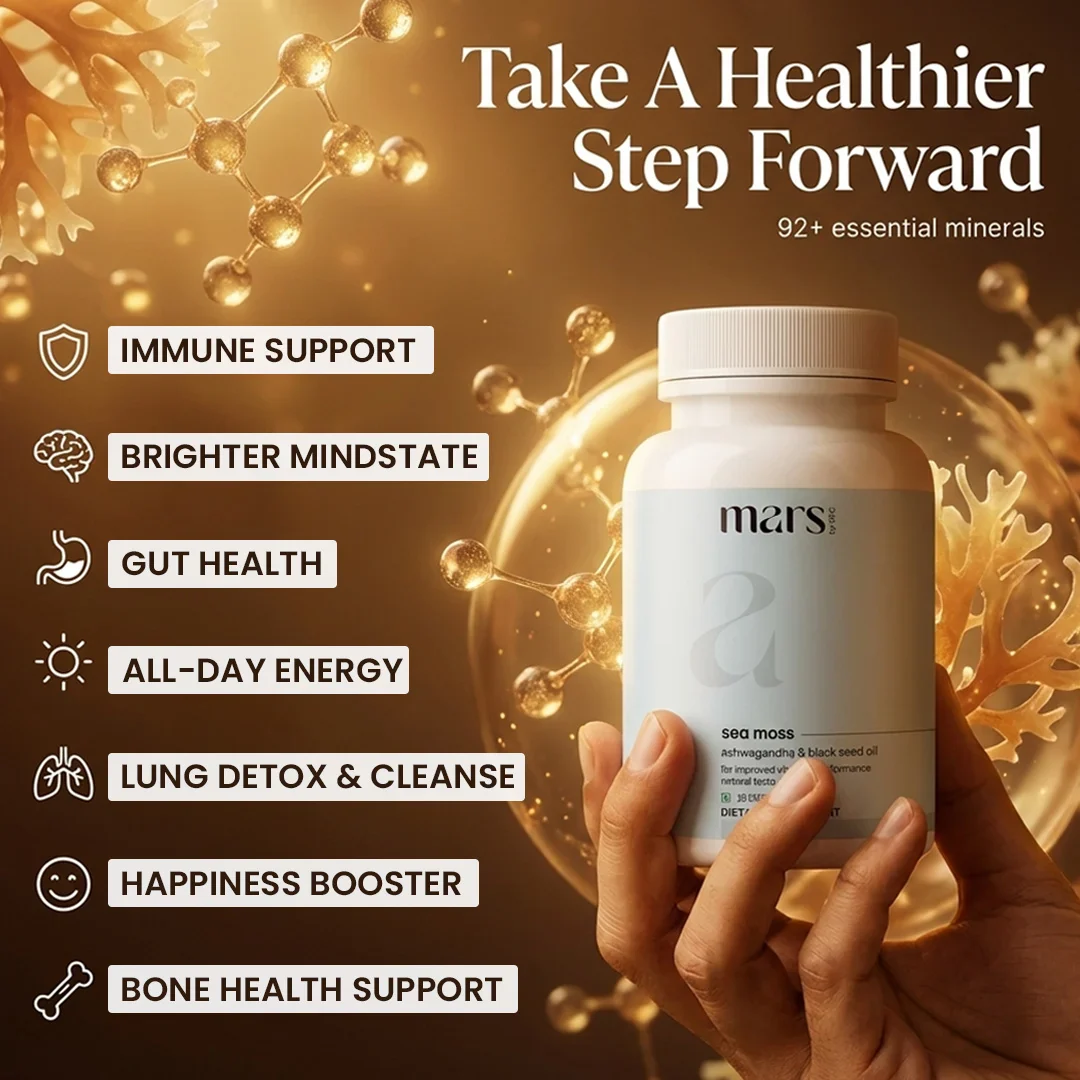 Seamoss Superfood Capsules with Ashwagandha & Black Seed Oil - Detox, Gut Reset & Natural Immunity Booster (60N) - Image 4