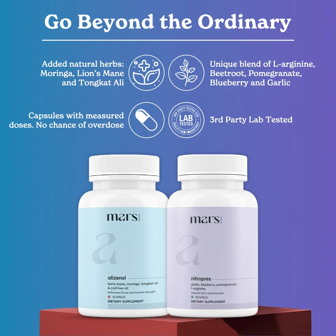 Mars SizeOMax Combo: Dual Action NitroPrex & Tongkat Ali Stack-  Blood Flow, Size & Performance - Image 4